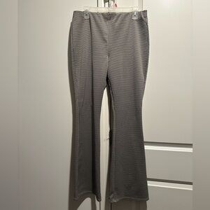 Flare Brown and White Houndstooth Pants